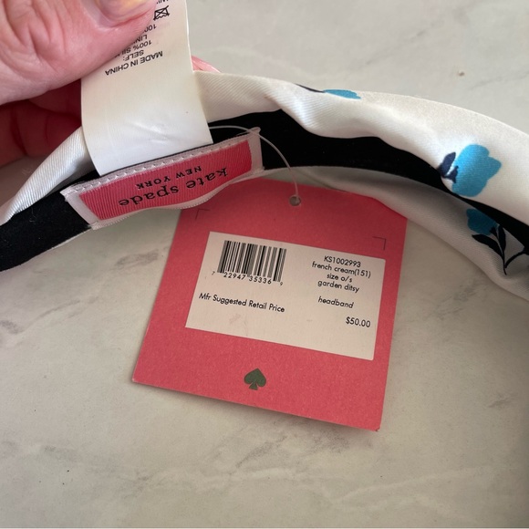 Kate Spade New York garden ditsy floral knotted silk headband BNWT - Picture 5 of 8
